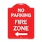 Signmission No Parking Fire Zone W/ Left Arrow, Red & White Aluminum Sign, 18" x 24", RW-1824-23618 A-DES-RW-1824-23618 - alternate 1